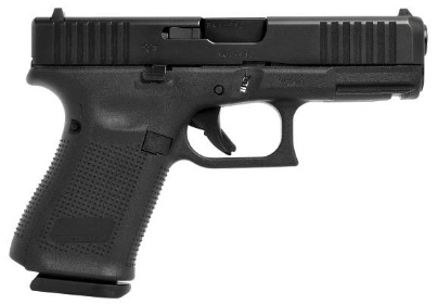 Współczesny pistolet samopowtarzalny, widok z boku